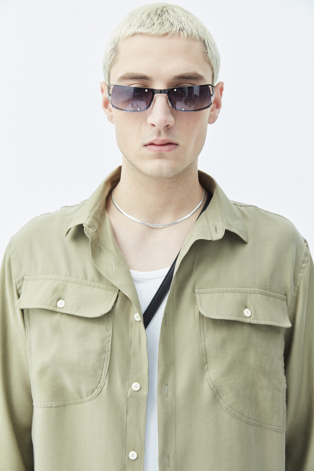 Long-Sleeve Modal Shirt with Double Pockets