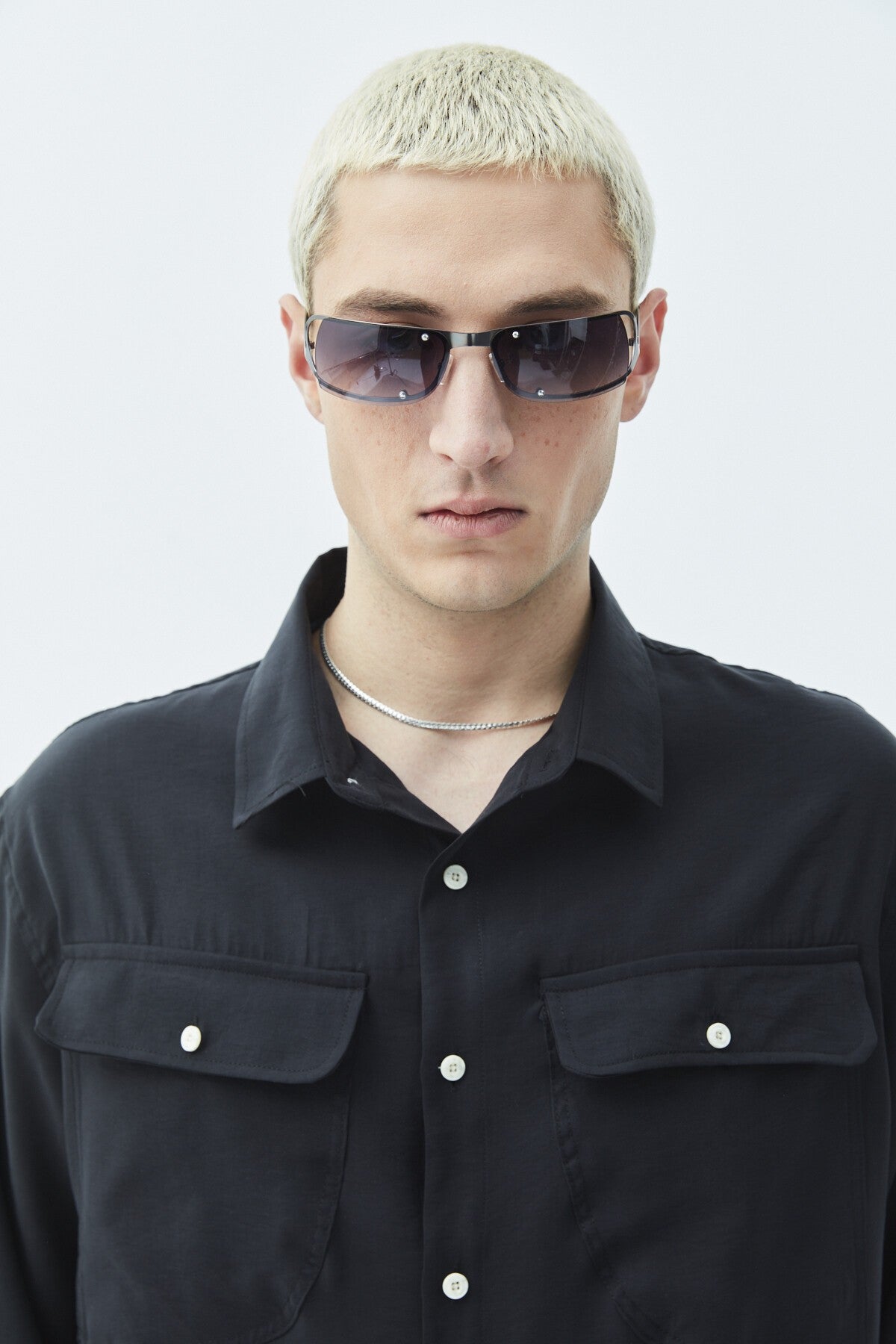 Long-Sleeve Modal Shirt with Double Pockets
