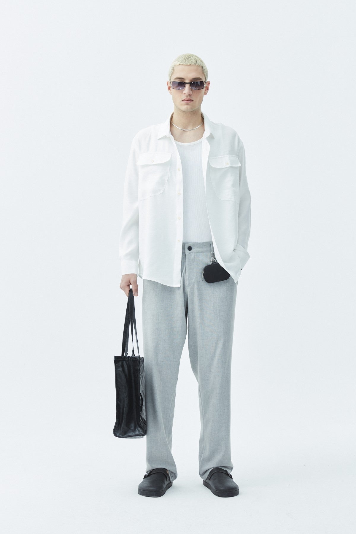 Long-Sleeve Modal Shirt with Double Pockets