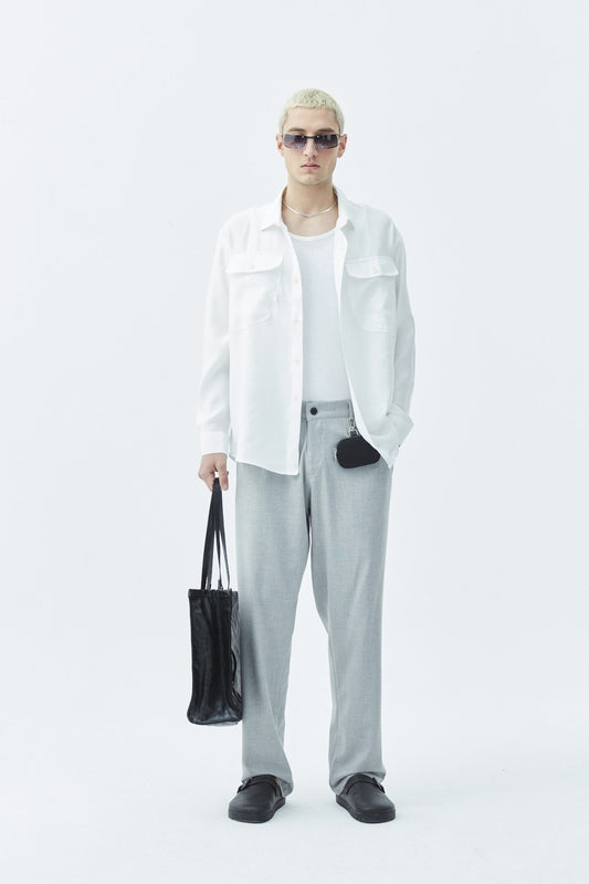 Long-Sleeve Modal Shirt with Double Pockets