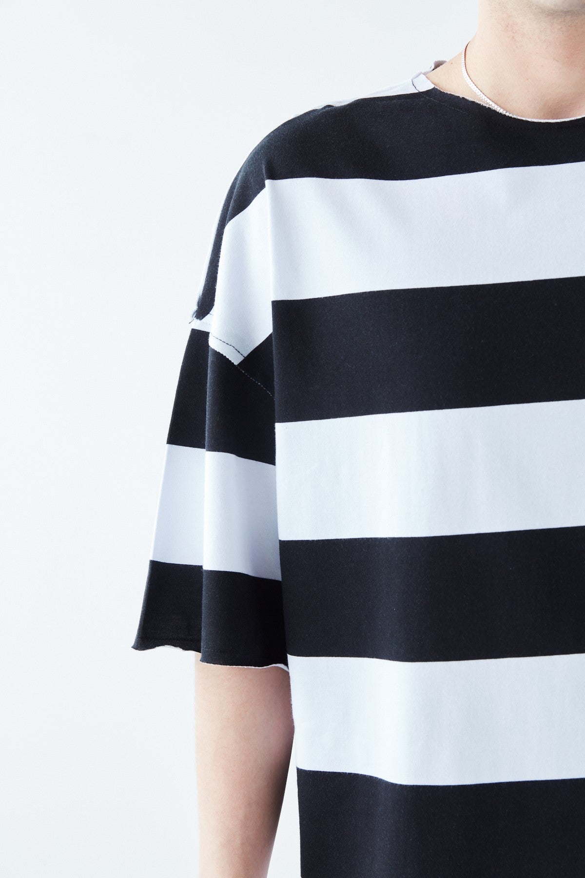 Oversized 100% Cotton T-Shirt with Digital Print Stripes