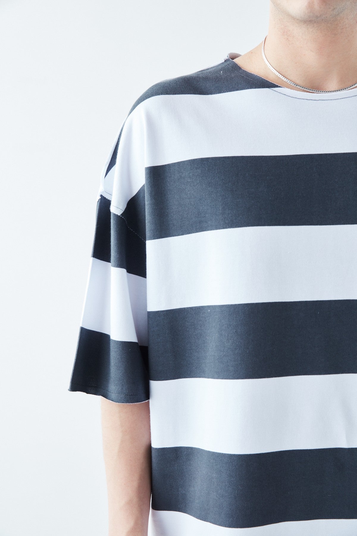 Oversized 100% Cotton T-Shirt with Digital Print Stripes