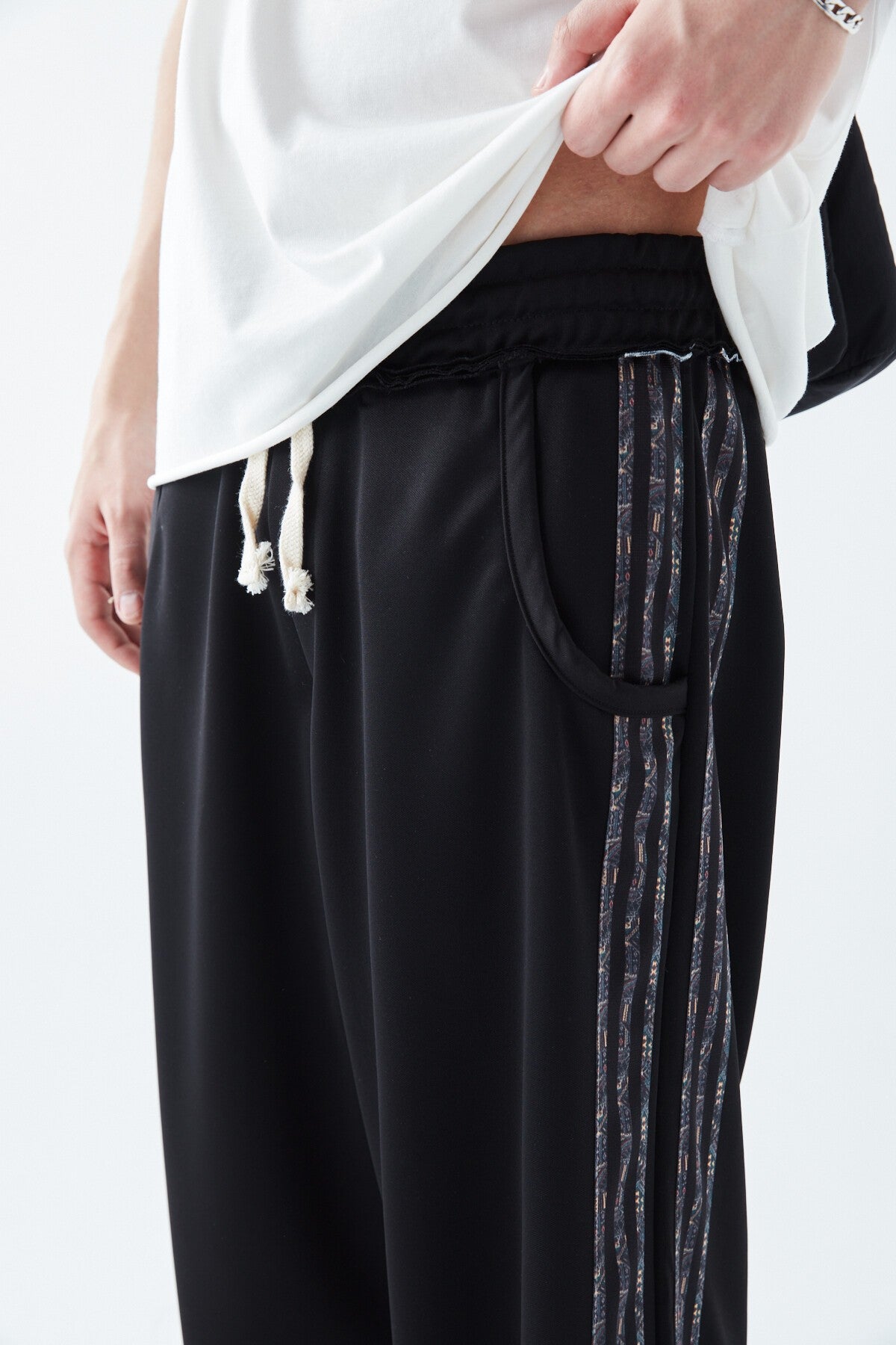 Baggy Sweatpants with Striped Details