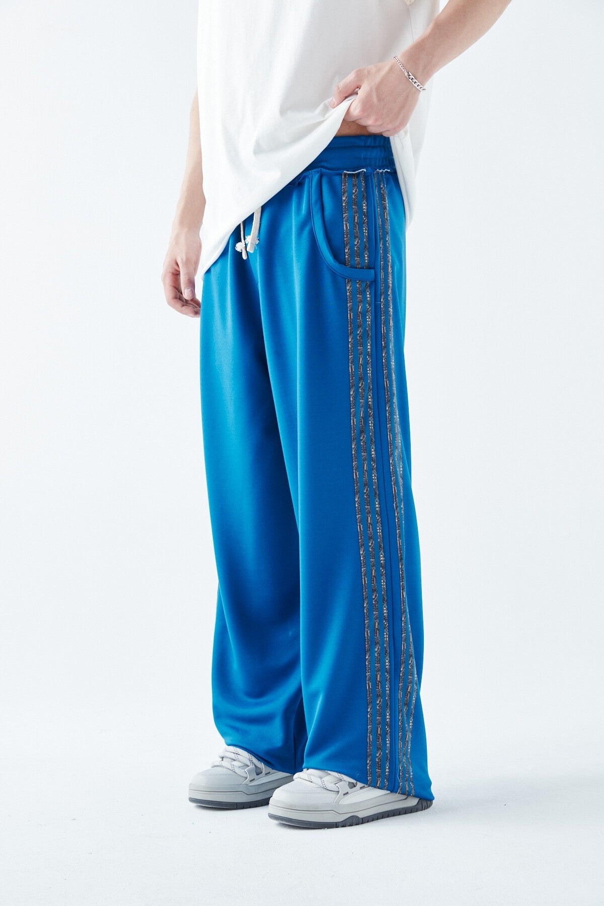 Baggy Sweatpants with Striped Details