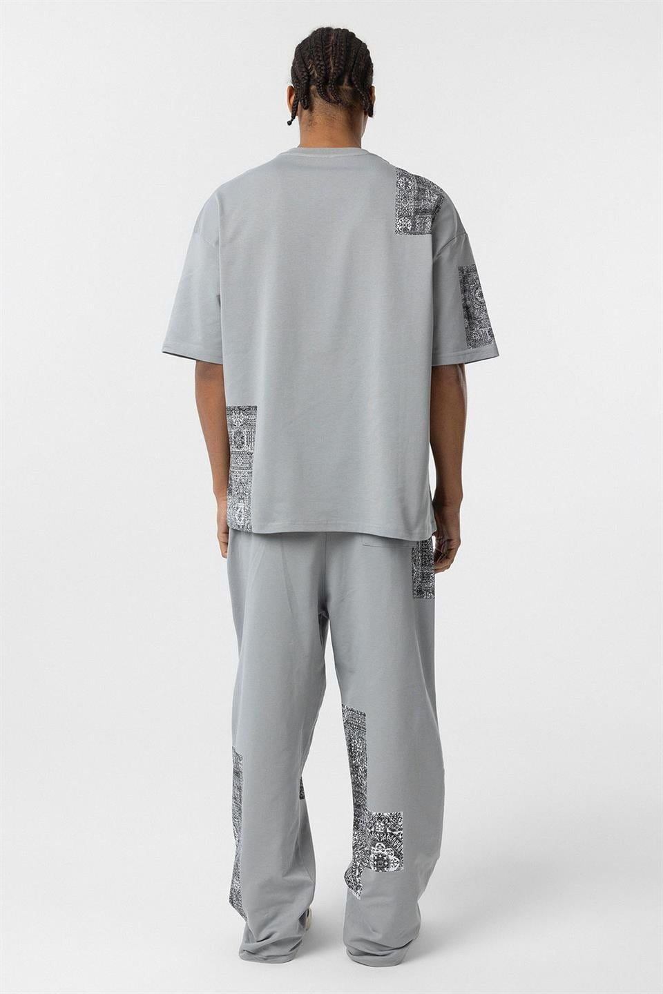 Oversized Sweatsuit Set with Ethnic Patterns