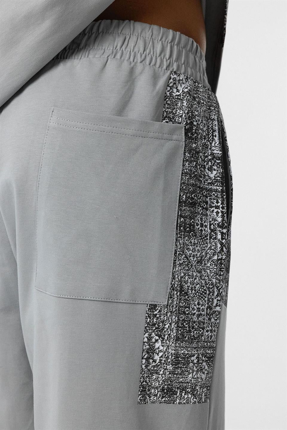Oversized Sweatsuit Set with Ethnic Patterns