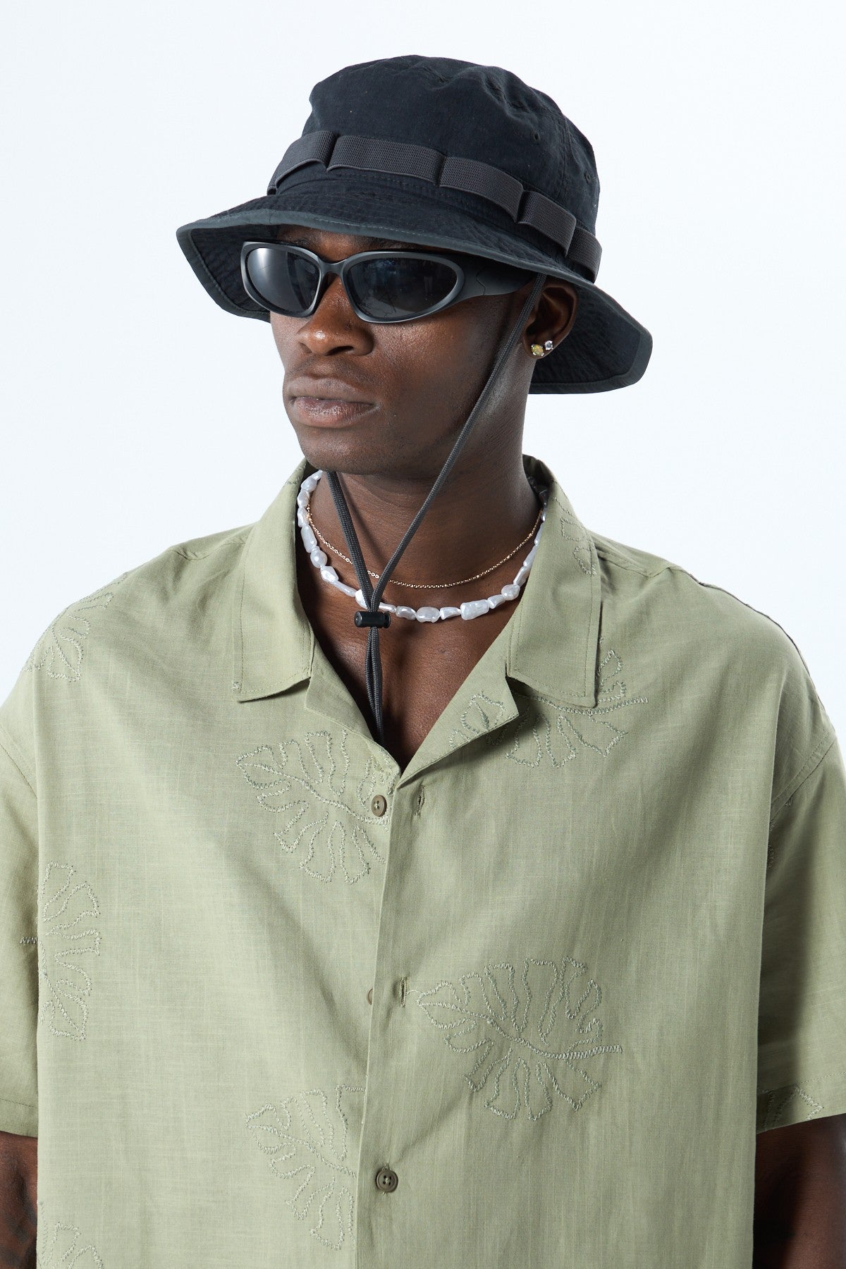 Oversized Linen Shirt with Embroidery Details