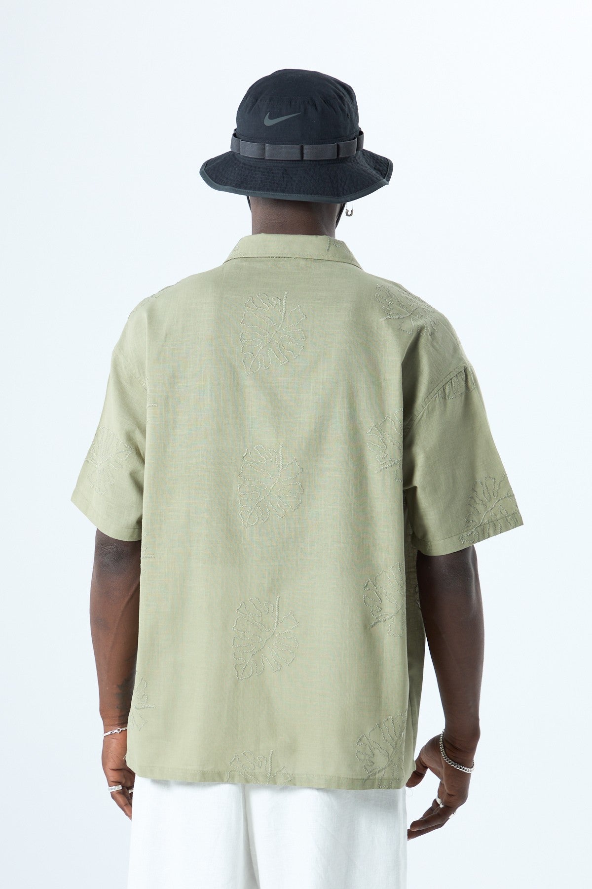 Oversized Linen Shirt with Embroidery Details