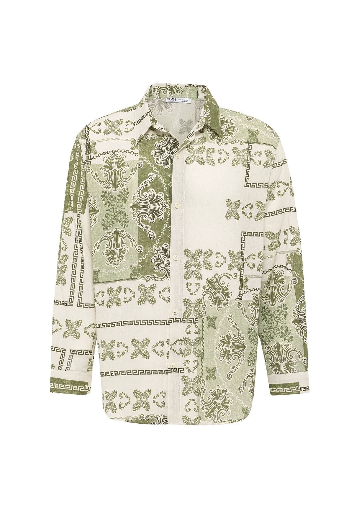 Oversized Shirt with Ethnic Patterns