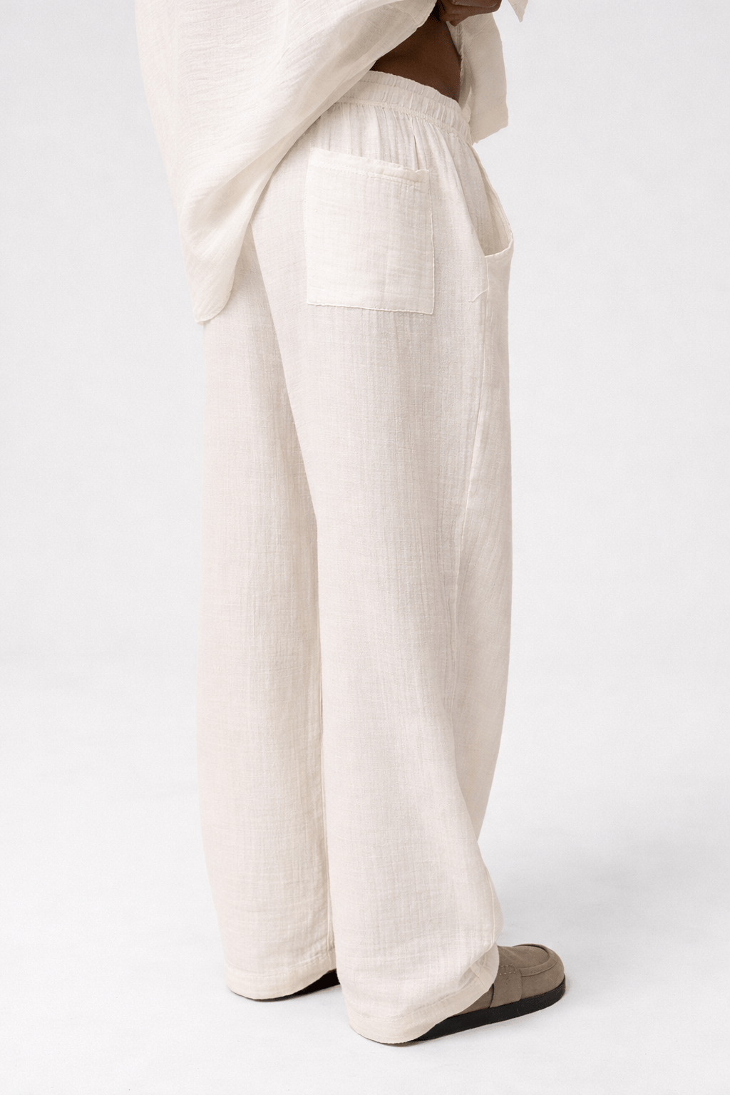 Baggy-Fit Muslin Linen Pants