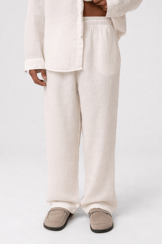 Baggy-Fit Muslin Linen Pants