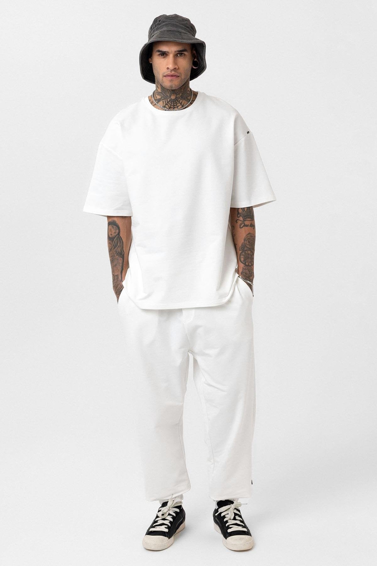 Basic Oversized Sweatsuit Set with Elastic Cuffs