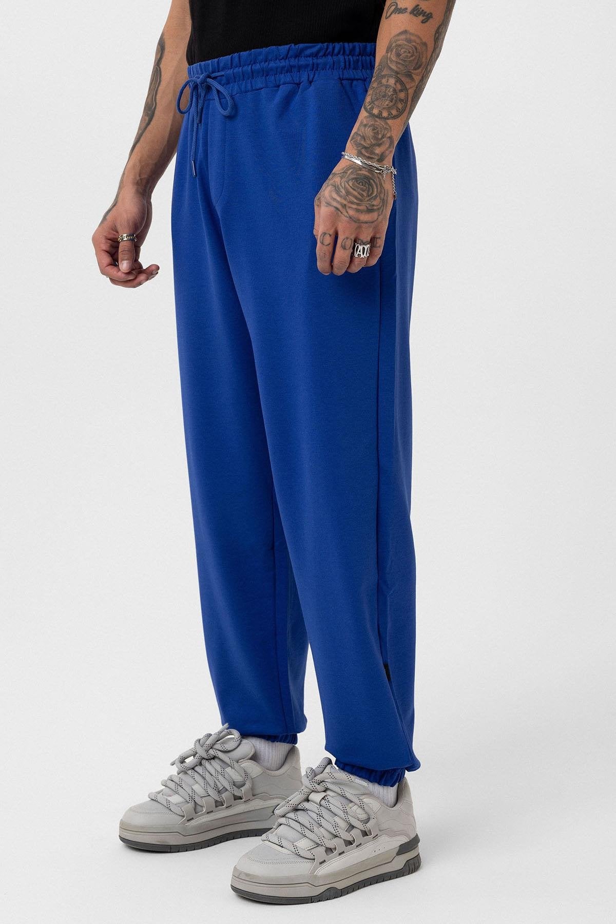 Basic Oversized Sweatsuit Set with Elastic Cuffs 30-123