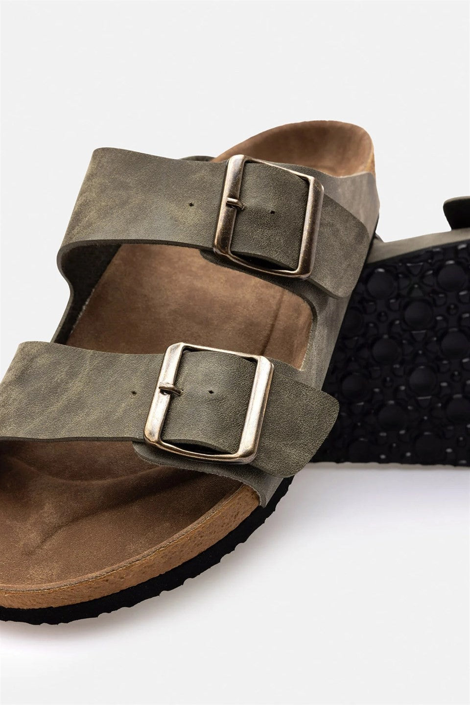Polyester-Based Synthetic Slippers with Double Buckles