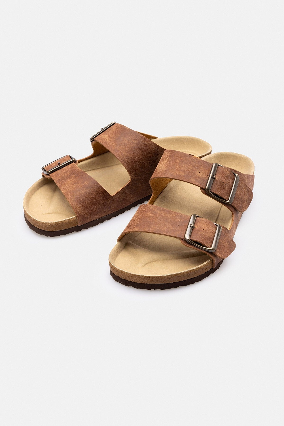 Polyester-Based Synthetic Slippers with Double Buckles