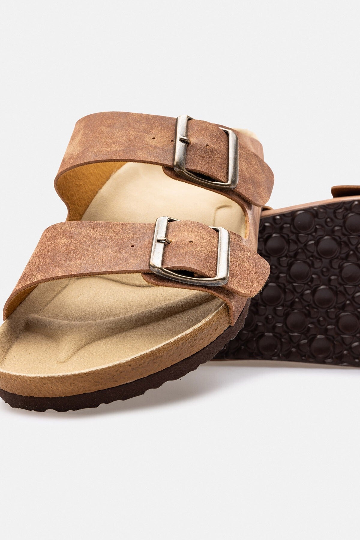 Polyester-Based Synthetic Slippers with Double Buckles