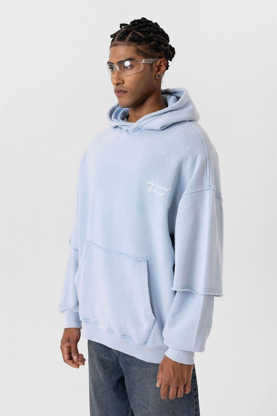 Oversized Printed Sweatshirt with Sleeve Details