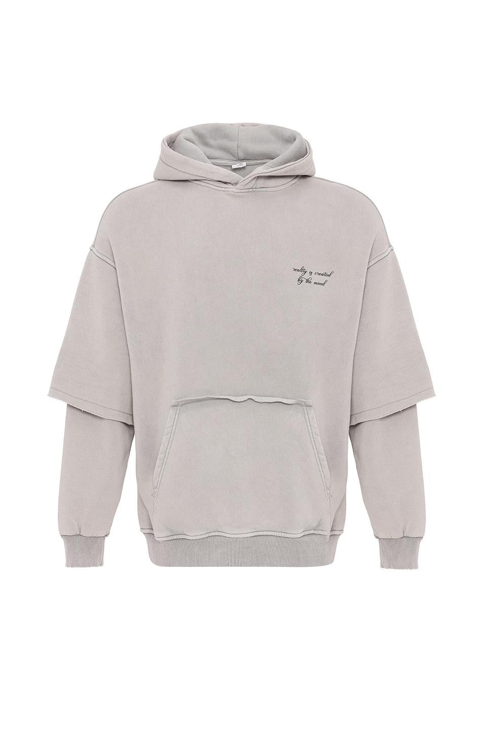 Oversized Printed Sweatshirt with Sleeve Details