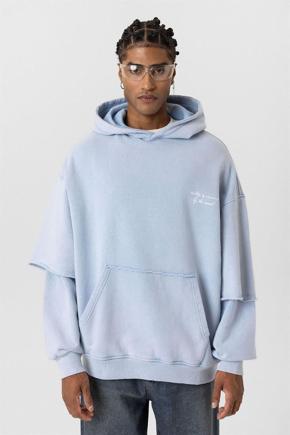 Oversized Printed Sweatshirt with Sleeve Details