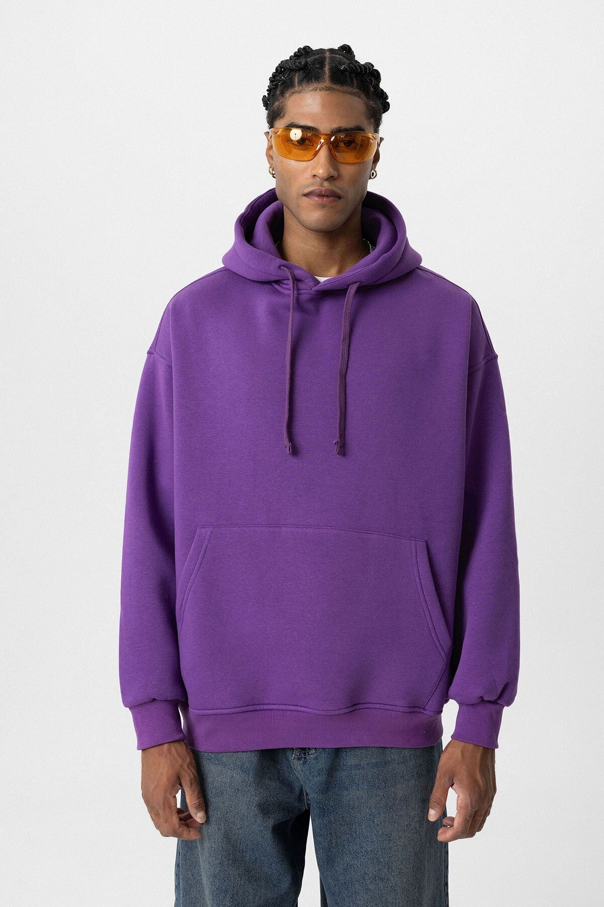 Basic Oversized Hooded Sweatshirt with Pockets