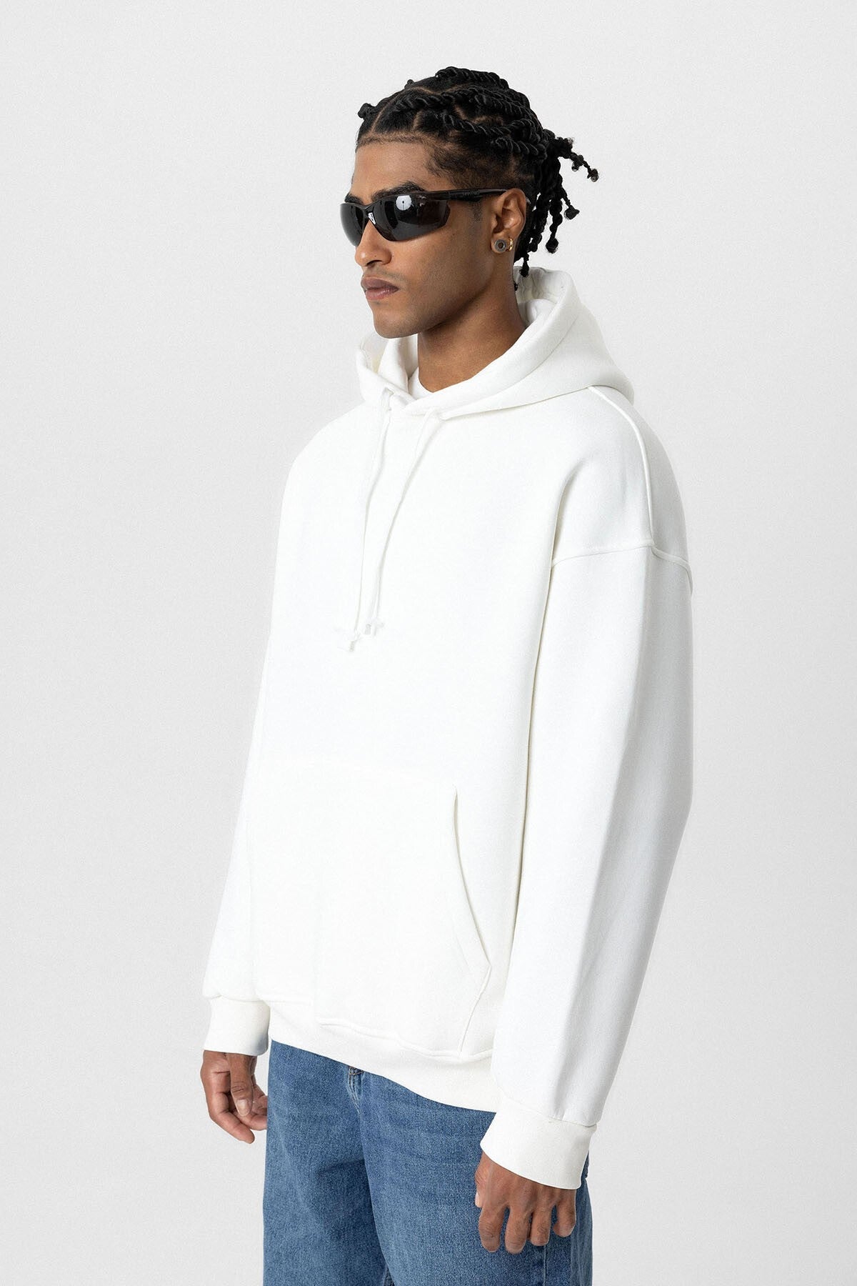 Basic Oversized Hooded Sweatshirt with Pockets