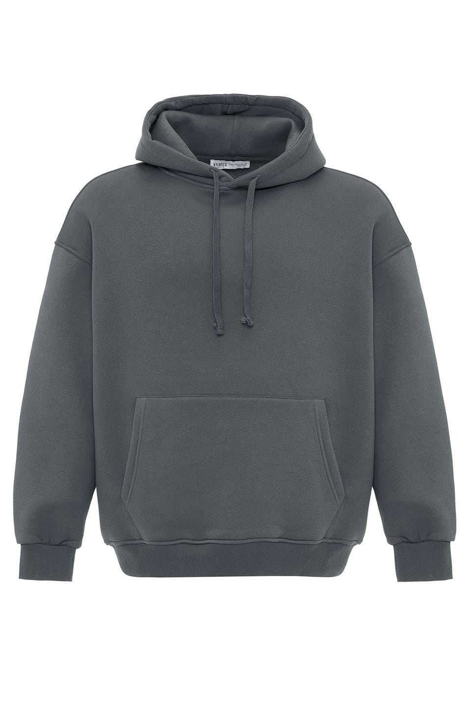 Basic Oversized Hooded Sweatshirt with Pockets