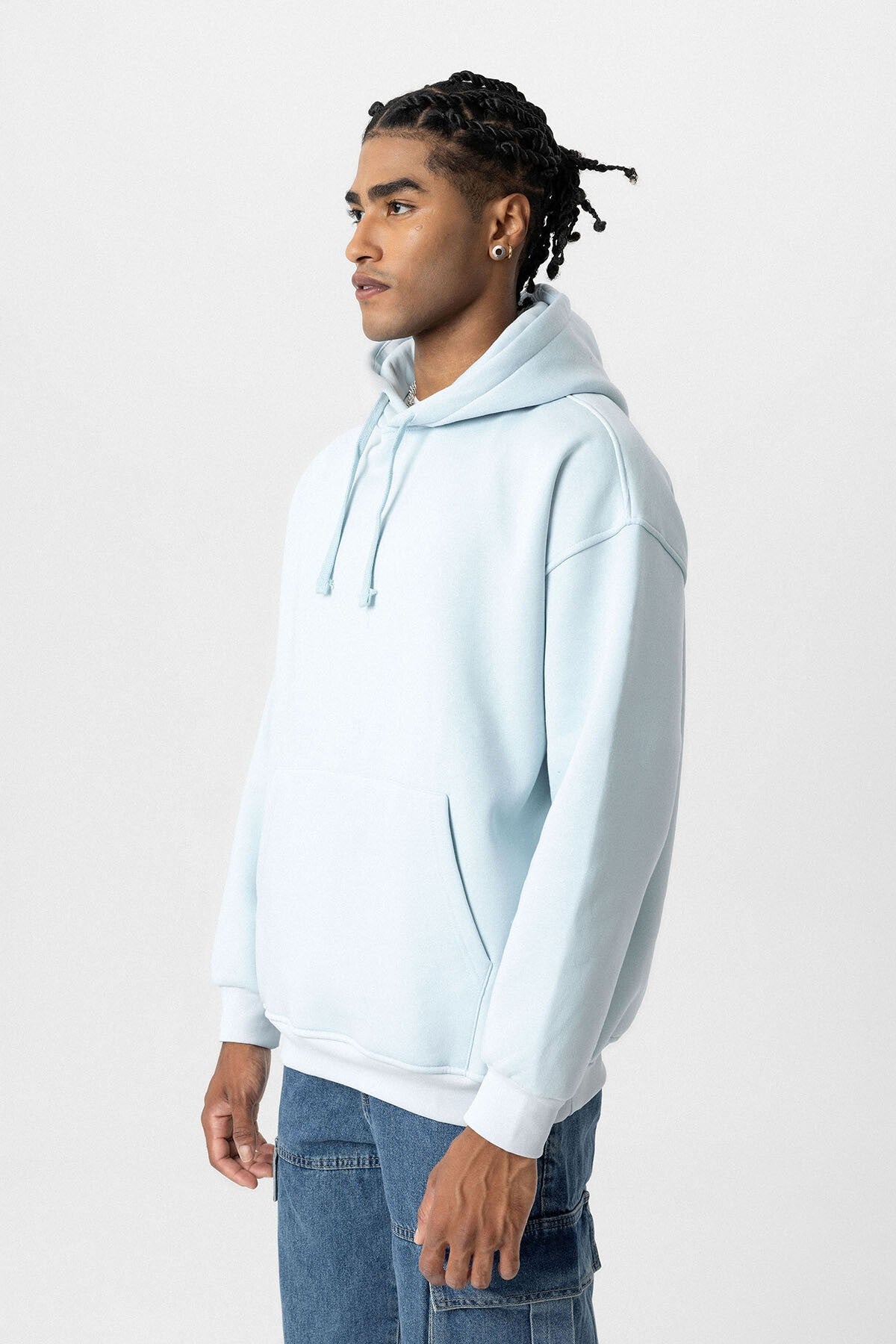 Basic Oversized Hooded Sweatshirt with Pockets
