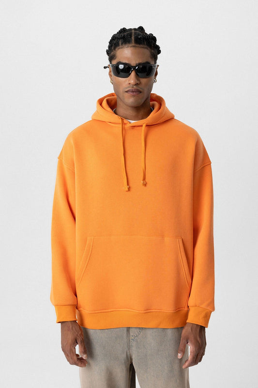 Basic Oversized Hooded Sweatshirt with Pockets