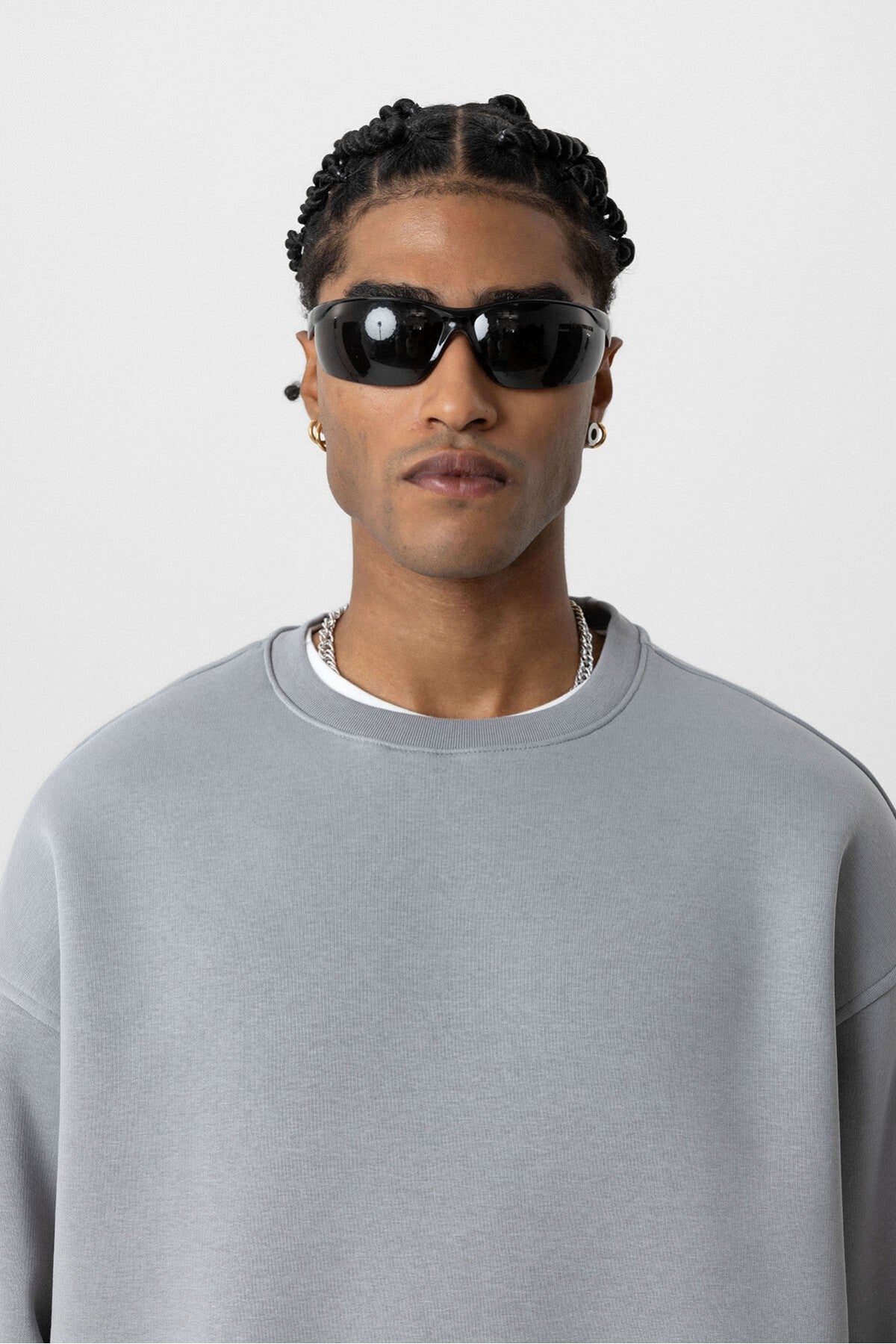 Basic Oversized Crew-Neck Sweatshirt