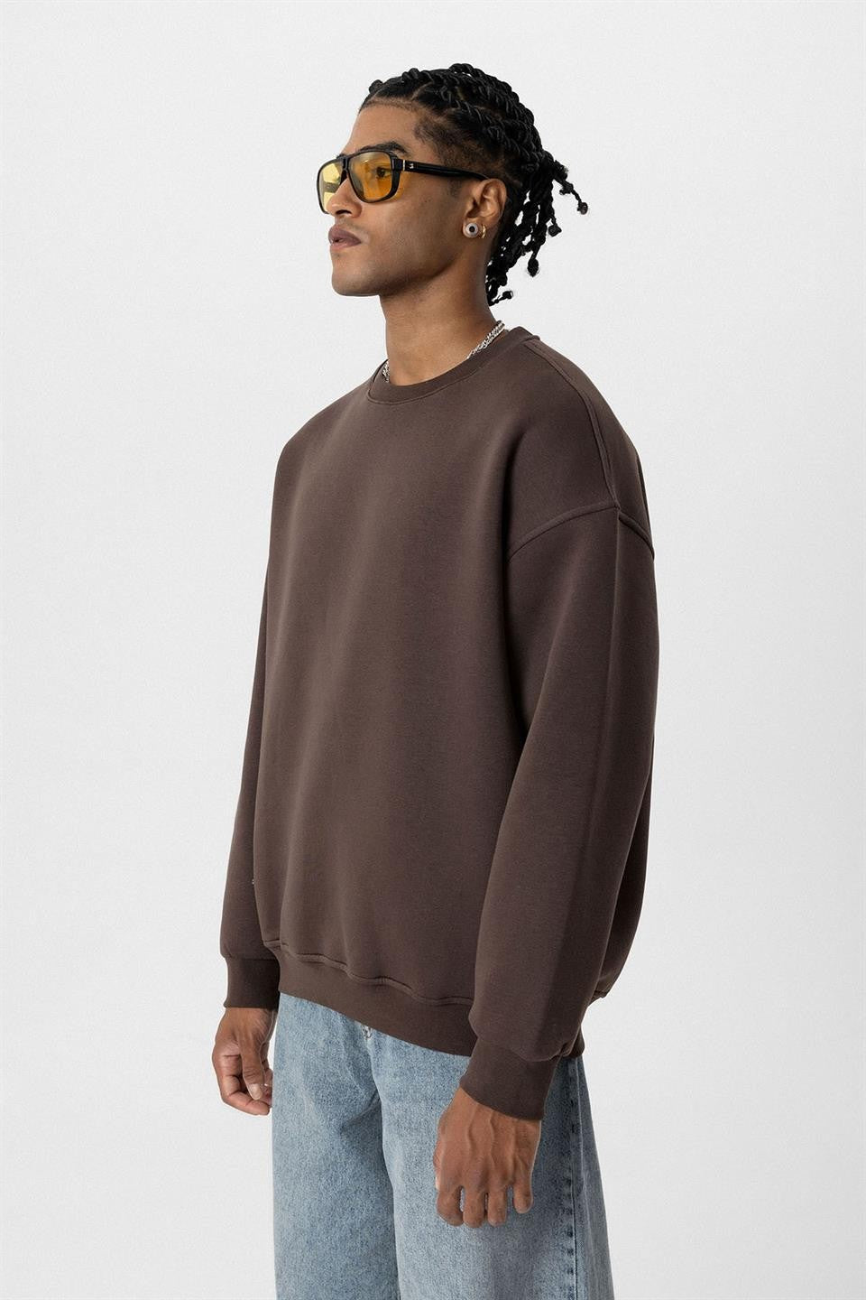 Basic Oversized Crew-Neck Sweatshirt