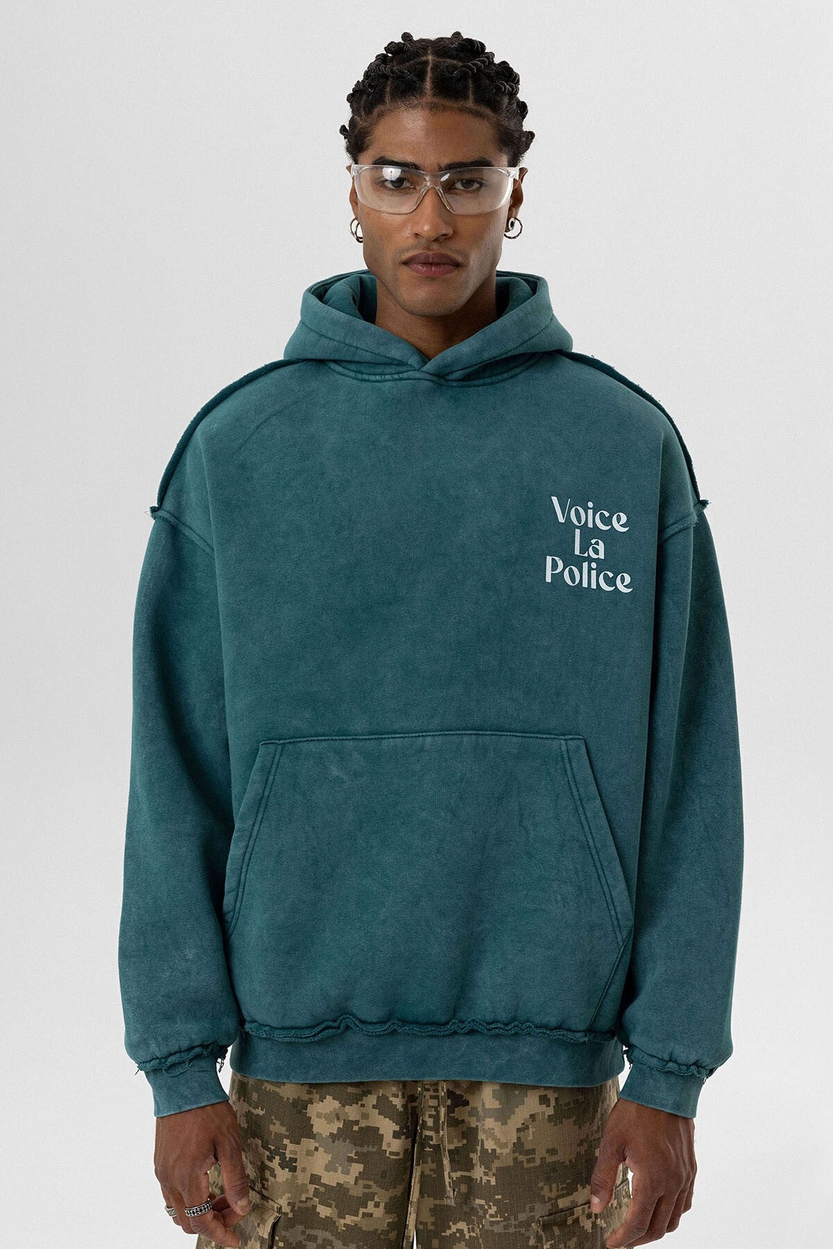 Oversized Hooded Sweatshirt with Back Print V10-06