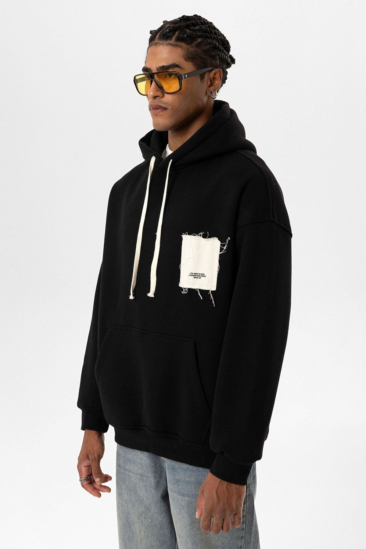 Label: Detailed Oversized Hooded Sweatshirt
