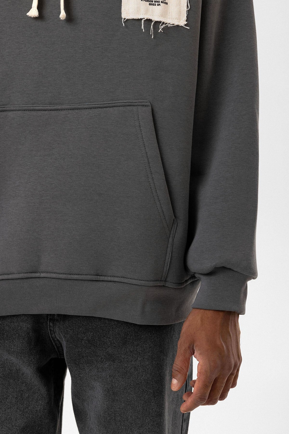 Label: Detailed Oversized Hooded Sweatshirt