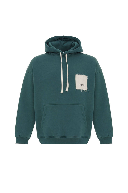 Label: Detailed Oversized Hooded Sweatshirt