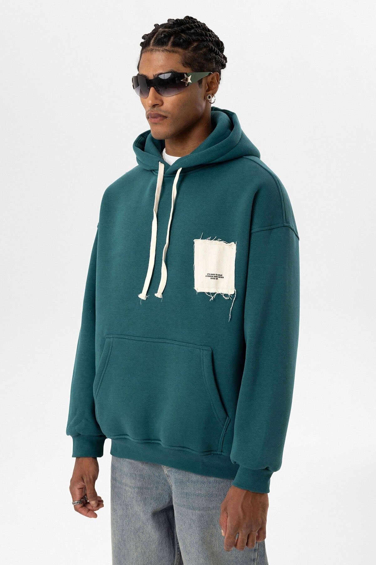 Label: Detailed Oversized Hooded Sweatshirt