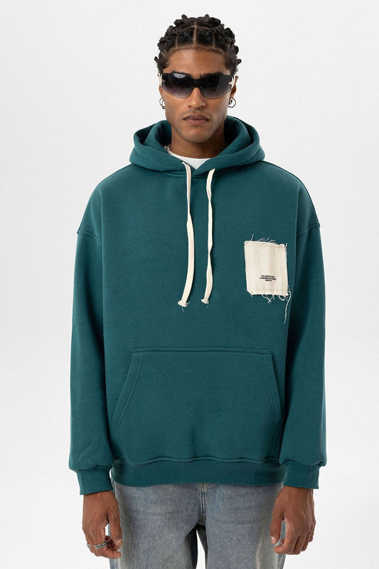 Label: Detailed Oversized Hooded Sweatshirt