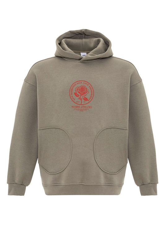 Oversized Sweatshirt with Detailed Pocket Print