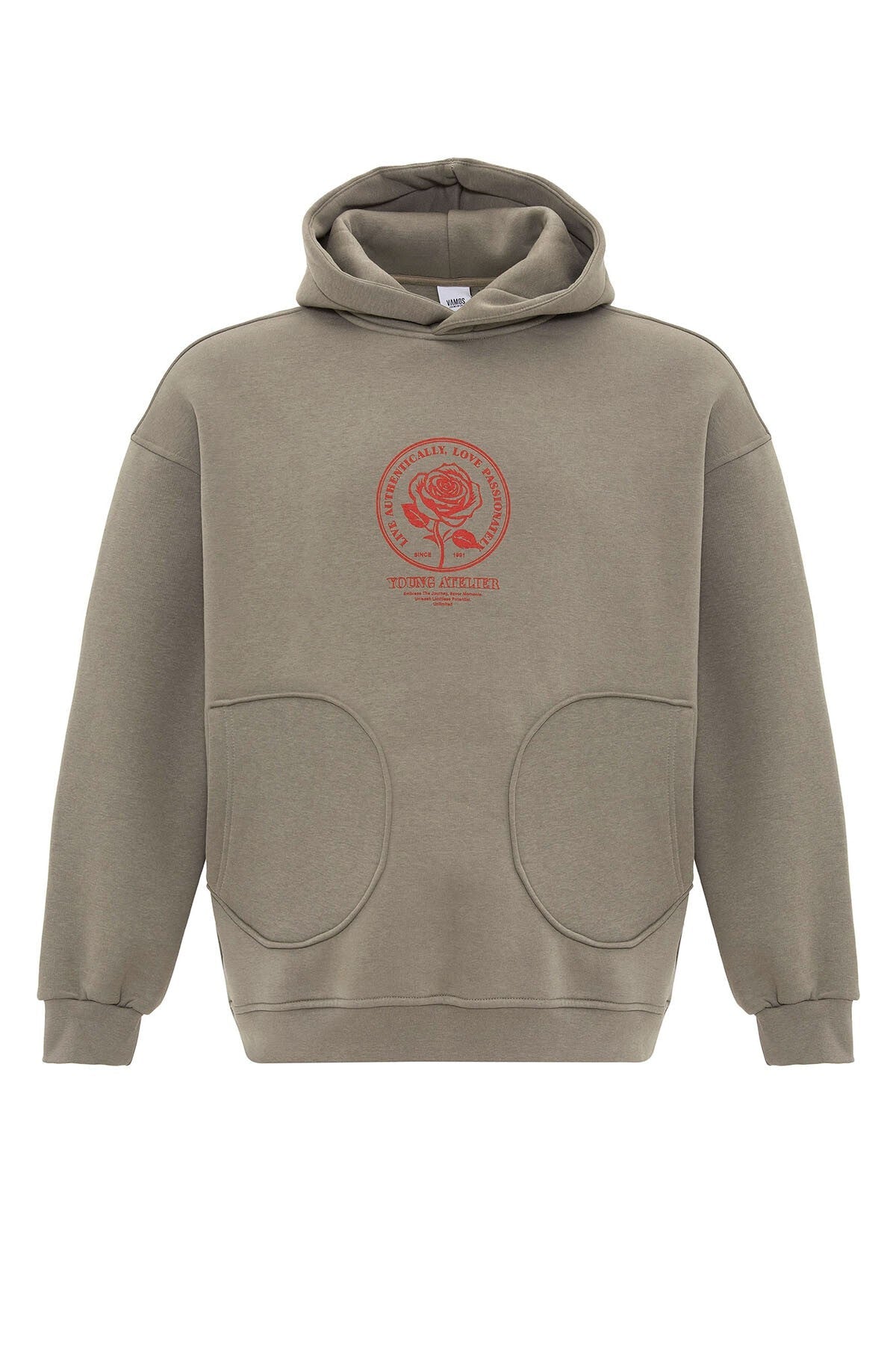 Oversized Sweatshirt with Detailed Pocket Print