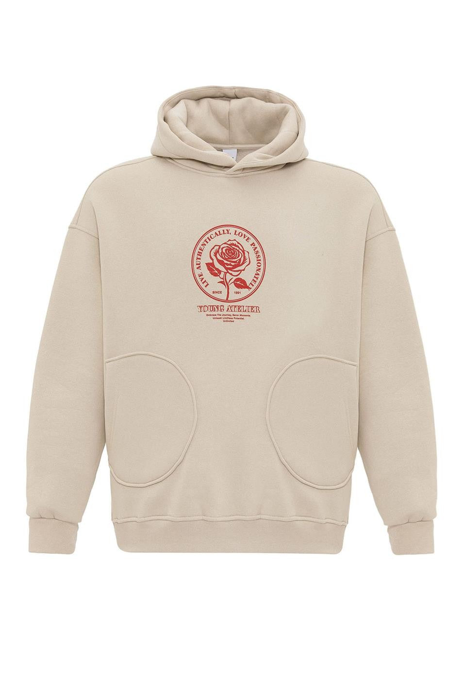 Oversized Sweatshirt with Detailed Pocket Print