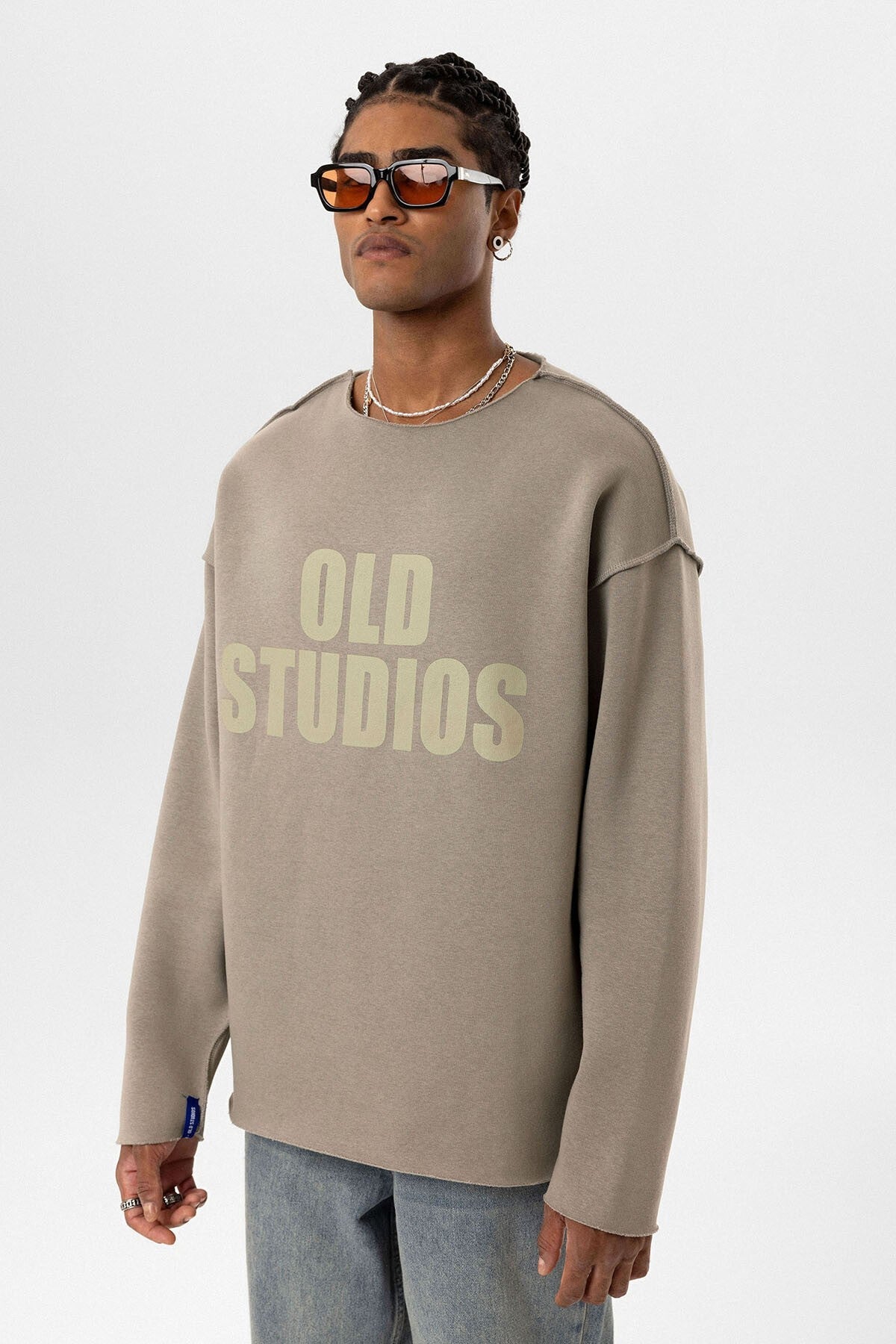 Oversized Sweatshirt with Stitching Details