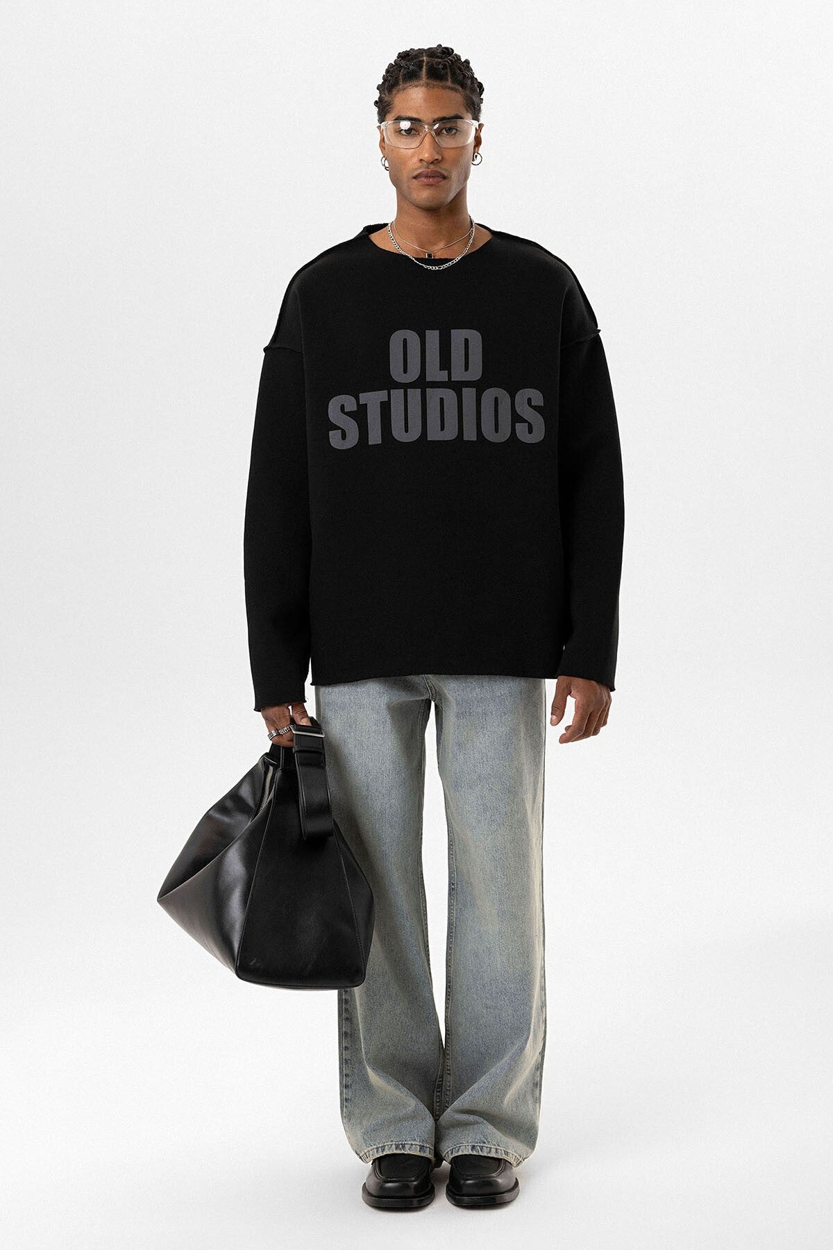 Oversized Sweatshirt with Stitching Details