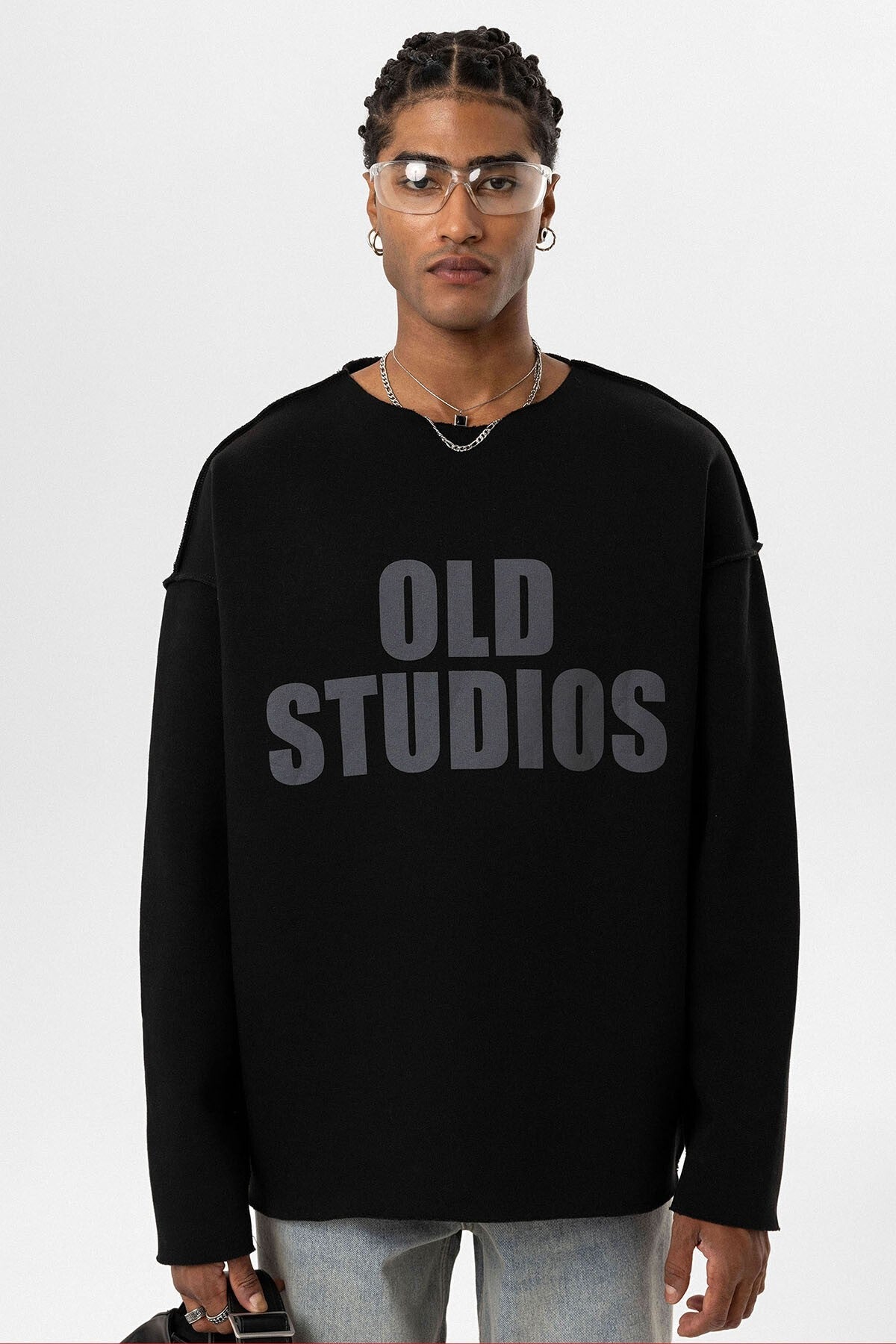 Oversized Sweatshirt with Stitching Details