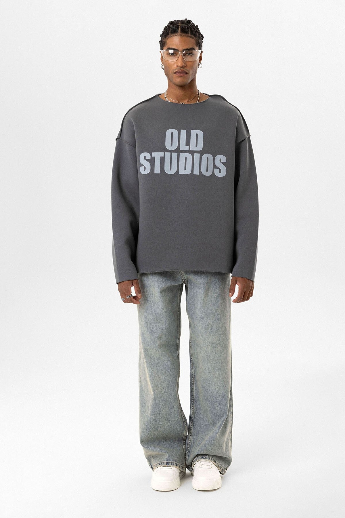 Oversized Sweatshirt with Stitching Details