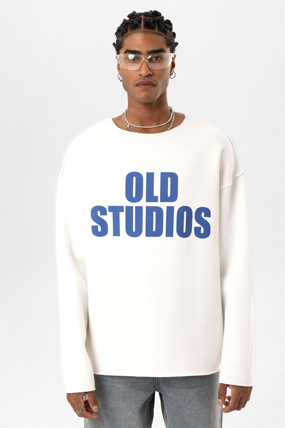 Oversized Sweatshirt with Stitching Details