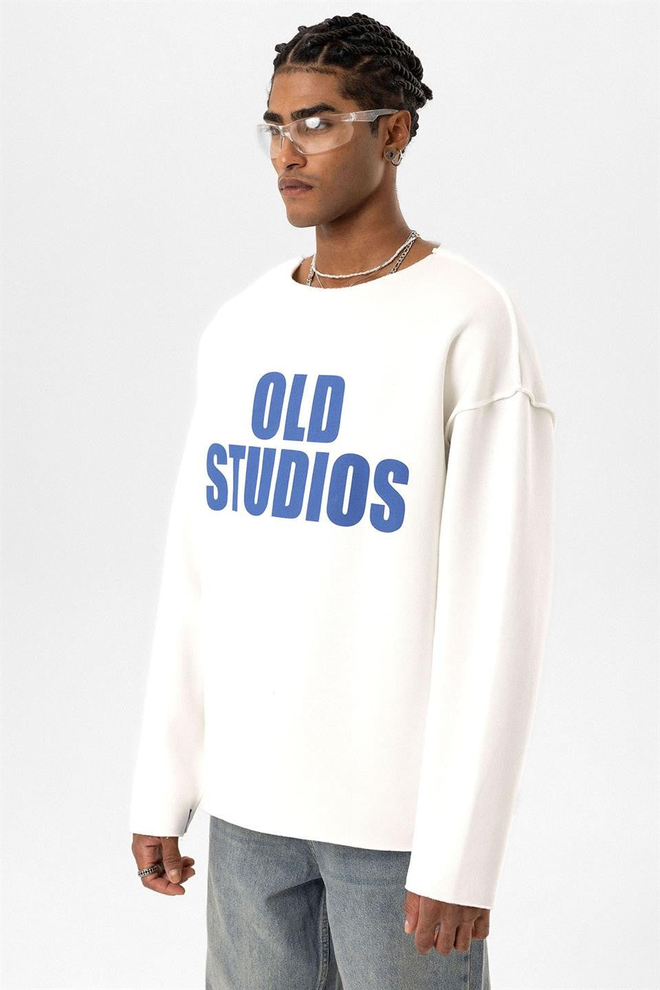 Oversized Sweatshirt with Stitching Details