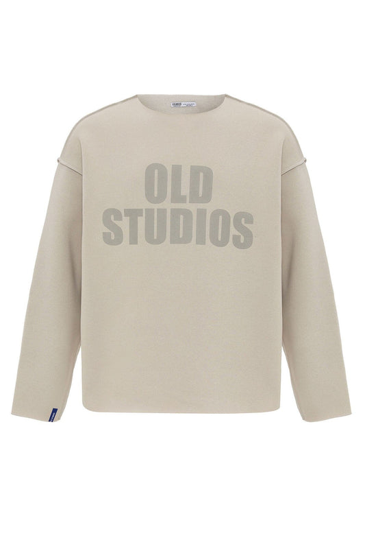 Oversized Sweatshirt with Stitching Details