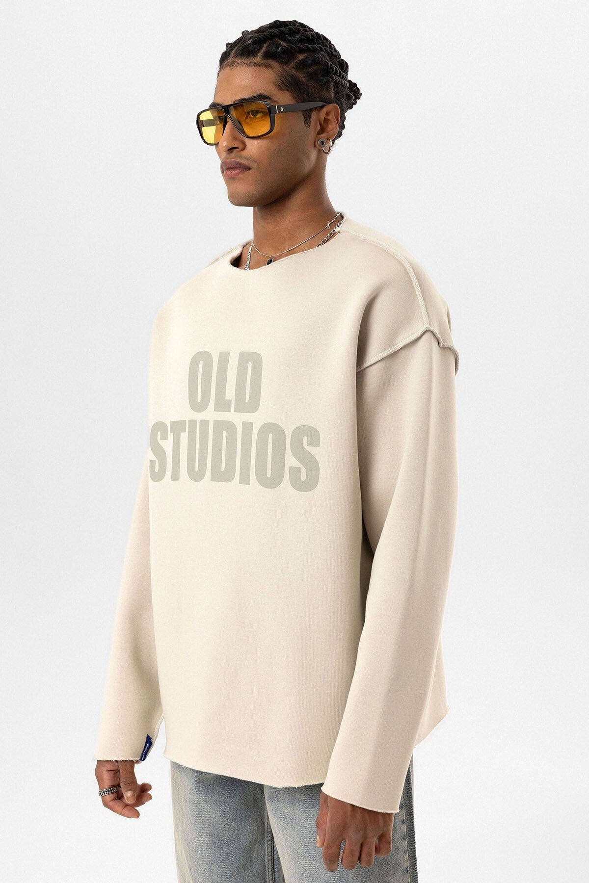 Oversized Sweatshirt with Stitching Details
