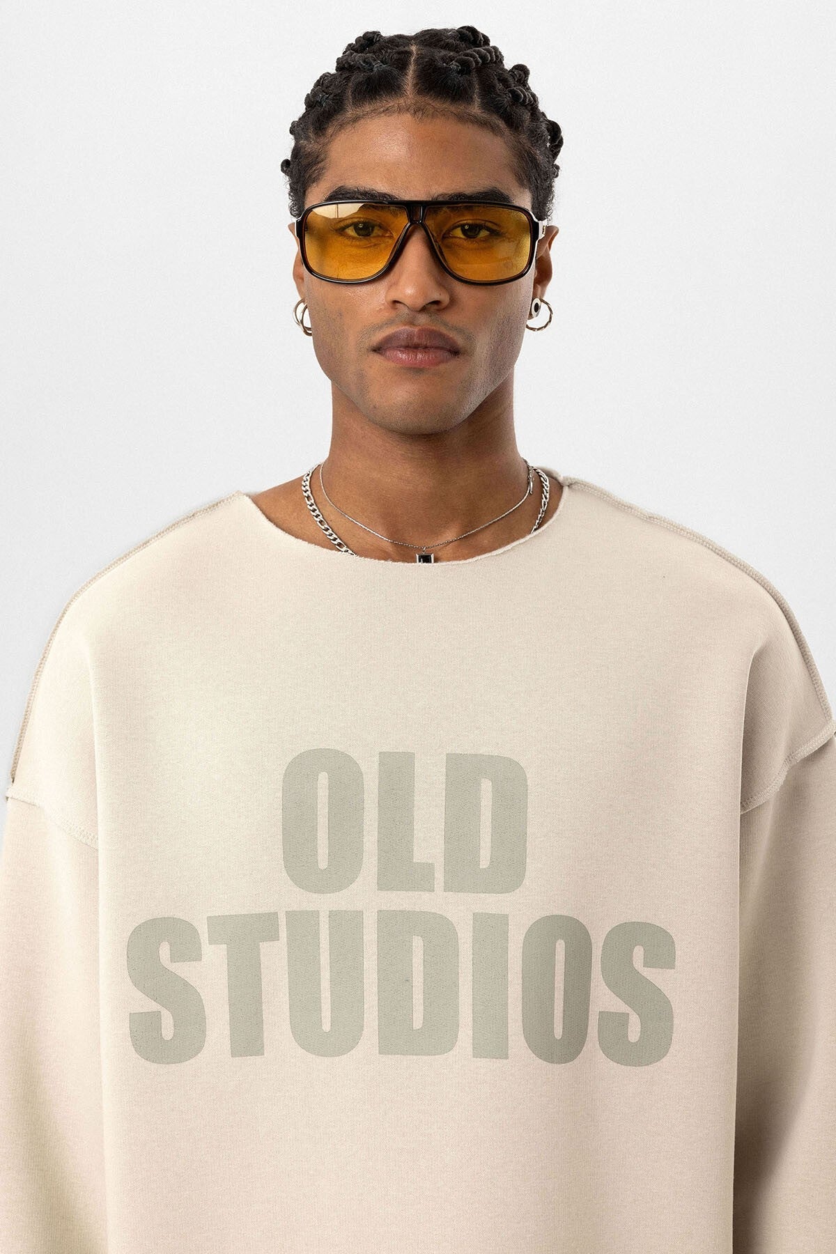 Oversized Sweatshirt with Stitching Details