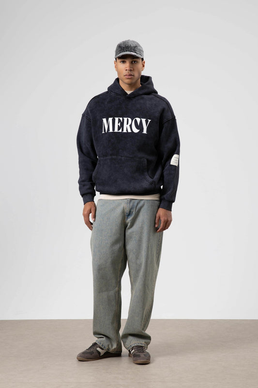 Oversized Sweatshirt with Card-Print Detail and Washed Finish