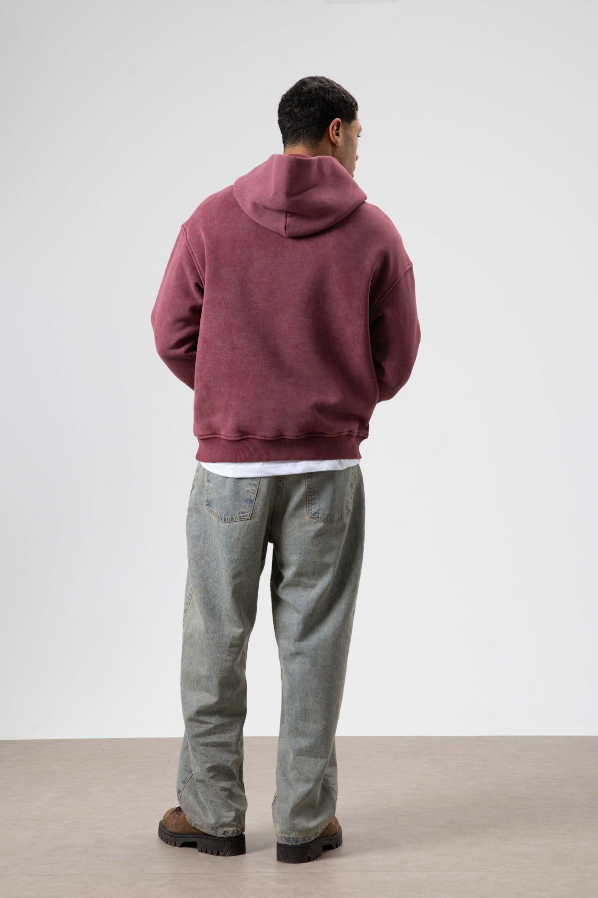 Oversized Sweatshirt with Card-Print Detail and Washed Finish